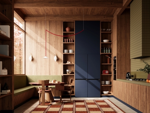 Kuchnia w stylu mid-century modern - nowoczesne retro